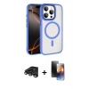 MARSİLYAN™- iPhone 15 Pro Max Kılıf Kıvılcım Prime - Siyah 3D Antistatik Mat Seramik Nano Ekran Koruyucu + Titanyum Gri Raze Metal Kamera Lens