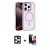MARSİLYAN™- iPhone 15 Pro Max Kılıf Kıvılcım Prime - Siyah 3D Antistatik Mat Seramik Nano Ekran Koruyucu + PVD Metal Kamera Lens - LT