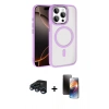 MARSİLYAN™- iPhone 15 Pro Max Kılıf Kıvılcım Prime - Siyah 3D Antistatik Mat Seramik Nano Ekran Koruyucu + Raze Metal Kamera Lens - LT