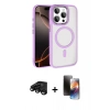 MARSİLYAN™- iPhone 15 Pro Max Kılıf Kıvılcım Prime - Siyah 3D Antistatik Mat Seramik Nano Ekran Koruyucu + Raze Metal Kamera Lens - SH