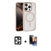 MARSİLYAN™- iPhone 15 Pro Max Kılıf Kıvılcım Prime - Siyah 3D Antistatik Mat Seramik Nano Ekran Koruyucu + PVD Metal Kamera Lens - LT