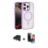 MARSİLYAN™- iPhone 15 Pro Max Kılıf Kıvılcım Prime - Siyah 3D Antistatik Mat Seramik Nano Ekran Koruyucu + Raze Metal Kamera Lens - GS
