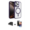 MARSİLYAN™- iPhone 15 Pro Max Kılıf Kıvılcım Prime - Siyah 3D Antistatik Mat Seramik Nano Ekran Koruyucu + Raze Metal Kamera Lens - GS