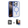 MARSİLYAN™- iPhone 15 Pro Max Kılıf Kıvılcım Prime - Siyah 3D Antistatik Mat Seramik Nano Ekran Koruyucu + PVD Metal Kamera Lens - SH