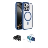 MARSİLYAN™- iPhone 15 Pro Max Kılıf Kıvılcım Prime - Siyah 3D Antistatik Seramik Nano Ekran Koruyucu + Raze Metal Kamera Lens - GS