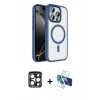 MARSİLYAN™- iPhone 15 Pro Max Kılıf Kıvılcım Prime - Siyah 3D Antistatik Seramik Nano Ekran Koruyucu + PVD Metal Kamera Lens - LT