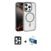 MARSİLYAN™- iPhone 15 Pro Max Kılıf Kıvılcım Prime - Siyah 3D Antistatik Seramik Nano Ekran Koruyucu + PVD Metal Kamera Lens - LT
