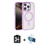 MARSİLYAN™- iPhone 15 Pro Max Kılıf Kıvılcım Prime - Siyah 3D Antistatik Seramik Nano Ekran Koruyucu + PVD Metal Kamera Lens - TU