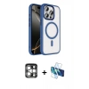 MARSİLYAN™- iPhone 15 Pro Max Kılıf Kıvılcım Prime - Siyah 3D Antistatik Seramik Nano Ekran Koruyucu + PVD Metal Kamera Lens - GS