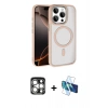 MARSİLYAN™- iPhone 15 Pro Max Kılıf Kıvılcım Prime - Siyah 3D Antistatik Seramik Nano Ekran Koruyucu + PVD Metal Kamera Lens - GS