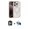 MARSİLYAN™- iPhone 15 Pro Max Kılıf Kıvılcım Prime - Siyah 3D Antistatik Seramik Nano Ekran Koruyucu + PVD Metal Kamera Lens - TU