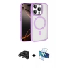 MARSİLYAN™- iPhone 15 Pro Max Kılıf Kıvılcım Prime - Siyah 3D Antistatik Seramik Nano Ekran Koruyucu + Raze Metal Kamera Lens - TMGI
