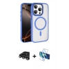 MARSİLYAN™- iPhone 15 Pro Max Kılıf Kıvılcım Prime - Siyah 3D Antistatik Seramik Nano Ekran Koruyucu + Raze Metal Kamera Lens - TMGI