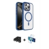 MARSİLYAN™- iPhone 15 Pro Max Kılıf Kıvılcım Prime - Siyah 3D Antistatik Seramik Nano Ekran Koruyucu + Raze Metal Kamera Lens - TMGI