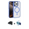 MARSİLYAN™- iPhone 15 Pro Max Kılıf Kıvılcım Prime - Siyah 3D Antistatik Seramik Nano Ekran Koruyucu + Raze Metal Kamera Lens - LT