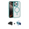 MARSİLYAN™- iPhone 15 Pro Max Kılıf Kıvılcım Prime - Siyah 3D Antistatik Seramik Nano Ekran Koruyucu + Raze Metal Kamera Lens - TMGI
