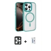 MARSİLYAN™- iPhone 15 Pro Max Kılıf Kıvılcım Prime - Siyah Bilvis 0.18mm Plus Cam Ekran Koruyucu + PVD Metal Kamera Lens - LT