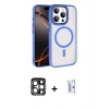MARSİLYAN™- iPhone 15 Pro Max Kılıf Kıvılcım Prime - Siyah Bilvis 0.18mm Plus Cam Ekran Koruyucu + PVD Metal Kamera Lens - LT