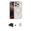 MARSİLYAN™- iPhone 15 Pro Max Kılıf Kıvılcım Prime - Siyah Bilvis 0.18mm Plus Cam Ekran Koruyucu + Raze Metal Kamera Lens - TMGI