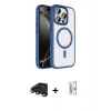 MARSİLYAN™- iPhone 15 Pro Max Kılıf Kıvılcım Prime - Siyah Bilvis 0.18mm Plus Cam Ekran Koruyucu + Raze Metal Kamera Lens - TMGI