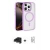 MARSİLYAN™- iPhone 15 Pro Max Kılıf Kıvılcım Prime - Siyah Bilvis 0.18mm Plus Cam Ekran Koruyucu + Raze Metal Kamera Lens - TMGI