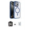 MARSİLYAN™- iPhone 15 Pro Max Kılıf Kıvılcım Prime - Siyah Bilvis 0.18mm Plus Cam Ekran Koruyucu + Turuncu PVD Metal Kamera Lens