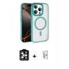 MARSİLYAN™- iPhone 15 Pro Max Kılıf Kıvılcım Prime - Siyah Bilvis 0.18mm Plus Cam Ekran Koruyucu + Turuncu PVD Metal Kamera Lens