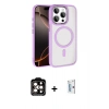 MARSİLYAN™- iPhone 15 Pro Max Kılıf Kıvılcım Prime - Siyah Bilvis 0.18mm Plus Cam Ekran Koruyucu + Turuncu PVD Metal Kamera Lens