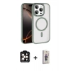 MARSİLYAN™- iPhone 15 Pro Max Kılıf Kıvılcım Prime - Siyah Bilvis 3D Cam Ekran Koruyucu + PVD Metal Kamera Lens - TU
