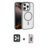 MARSİLYAN™- iPhone 15 Pro Max Kılıf Kıvılcım Prime - Siyah Bilvis 3D Cam Ekran Koruyucu + PVD Metal Kamera Lens - SH