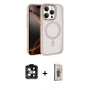 MARSİLYAN™- iPhone 15 Pro Max Kılıf Kıvılcım Prime - Siyah Bilvis 3D Cam Ekran Koruyucu + PVD Metal Kamera Lens - TU