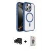 MARSİLYAN™- iPhone 15 Pro Max Kılıf Kıvılcım Prime - Siyah Bilvis 3D Cam Ekran Koruyucu + Raze Metal Kamera Lens - TMGI
