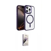 MARSİLYAN™- iPhone 15 Pro Max Kılıf Kıvılcım Prime - Siyah Bilvis 3D Mat Cam Ekran Koruyucu