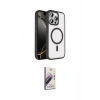 MARSİLYAN™- iPhone 15 Pro Max Kılıf Kıvılcım Prime - Siyah Bilvis 3D Mat Cam Ekran Koruyucu