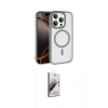 MARSİLYAN™- iPhone 15 Pro Max Kılıf Kıvılcım Prime - Siyah Bilvis 3D Mat Cam Ekran Koruyucu