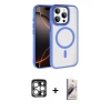 MARSİLYAN™- iPhone 15 Pro Max Kılıf Kıvılcım Prime - Siyah Bilvis 3D Mat Cam Ekran Koruyucu + PVD Metal Kamera Lens - GS