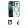 MARSİLYAN™- iPhone 15 Pro Max Kılıf Kıvılcım Prime - Siyah Bilvis 3D Mat Cam Ekran Koruyucu + PVD Metal Kamera Lens - GS