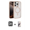 MARSİLYAN™- iPhone 15 Pro Max Kılıf Kıvılcım Prime - Siyah Bilvis 3D Mat Cam Ekran Koruyucu + PVD Metal Kamera Lens - SH