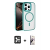 MARSİLYAN™- iPhone 15 Pro Max Kılıf Kıvılcım Prime - Siyah Bilvis 3D Mat Cam Ekran Koruyucu + PVD Metal Kamera Lens - GI