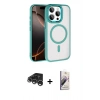 MARSİLYAN™- iPhone 15 Pro Max Kılıf Kıvılcım Prime - Siyah Bilvis 3D Mat Cam Ekran Koruyucu + Raze Metal Kamera Lens - GS
