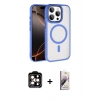 MARSİLYAN™- iPhone 15 Pro Max Kılıf Kıvılcım Prime - Siyah Bilvis 3D Mat Cam Ekran Koruyucu + PVD Metal Kamera Lens - TU