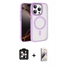 MARSİLYAN™- iPhone 15 Pro Max Kılıf Kıvılcım Prime - Siyah Bilvis 3D Mat Cam Ekran Koruyucu + PVD Metal Kamera Lens - TU