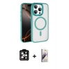 MARSİLYAN™- iPhone 15 Pro Max Kılıf Kıvılcım Prime - Siyah Bilvis 3D Mat Cam Ekran Koruyucu + PVD Metal Kamera Lens - TU