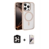 MARSİLYAN™- iPhone 15 Pro Max Kılıf Kıvılcım Prime - Siyah Bilvis 3D Mat Cam Ekran Koruyucu + PVD Metal Kamera Lens - TU