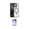 MARSİLYAN™- iPhone 15 Pro Max Kılıf Kıvılcım Prime - Siyah Bilvis 5in1 3D Magic Cam Ekran Koruyucu