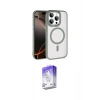 MARSİLYAN™- iPhone 15 Pro Max Kılıf Kıvılcım Prime - Siyah Bilvis 5in1 3D Magic Cam Ekran Koruyucu
