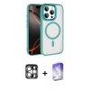 MARSİLYAN™- iPhone 15 Pro Max Kılıf Kıvılcım Prime - Siyah Bilvis 5in1 3D Magic Cam Ekran Koruyucu + PVD Metal Kamera Lens - GS