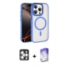 MARSİLYAN™- iPhone 15 Pro Max Kılıf Kıvılcım Prime - Siyah Bilvis 5in1 3D Magic Cam Ekran Koruyucu + PVD Metal Kamera Lens - GS