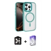 MARSİLYAN™- iPhone 15 Pro Max Kılıf Kıvılcım Prime - Siyah Bilvis 5in1 3D Magic Cam Ekran Koruyucu + PVD Metal Kamera Lens - TU
