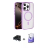 MARSİLYAN™- iPhone 15 Pro Max Kılıf Kıvılcım Prime - Siyah Bilvis 5in1 5D Magic Hayalet Cam Ekran Koruyucu + Raze Metal Kamera Lens - LT